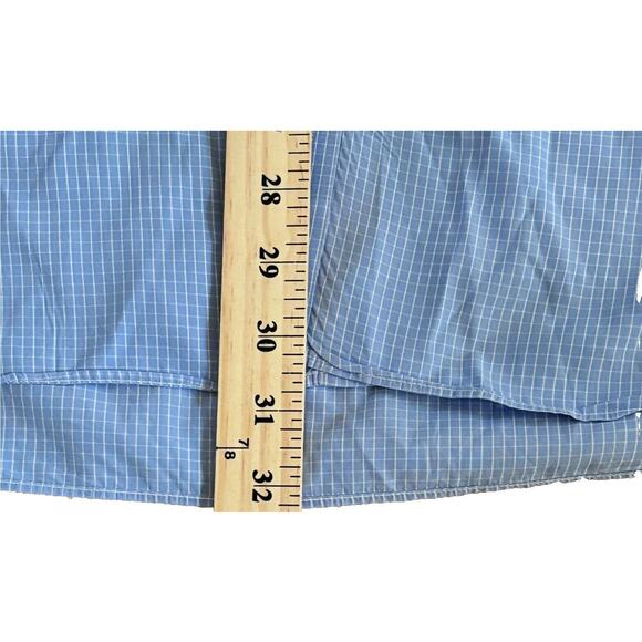 Ralph Lauren Purple Label Blue Check French Cuff Spread Collar Large 16.5/37 - Picture 7 of 8